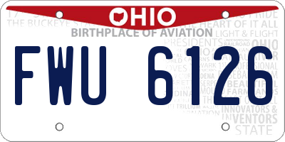 OH license plate FWU6126