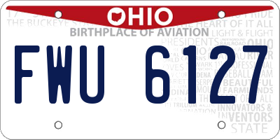 OH license plate FWU6127