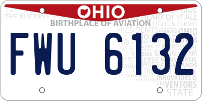 OH license plate FWU6132