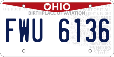 OH license plate FWU6136