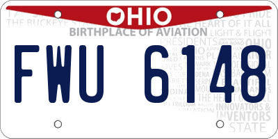 OH license plate FWU6148