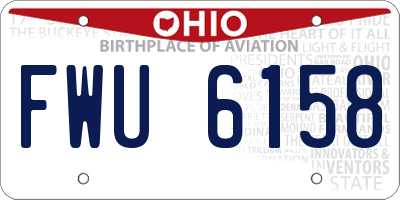 OH license plate FWU6158