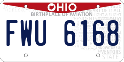 OH license plate FWU6168