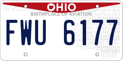 OH license plate FWU6177