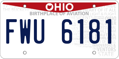 OH license plate FWU6181