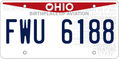 OH license plate FWU6188