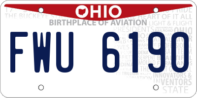 OH license plate FWU6190