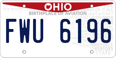 OH license plate FWU6196