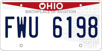 OH license plate FWU6198