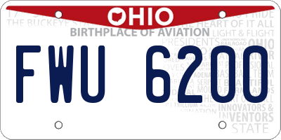 OH license plate FWU6200