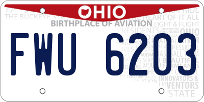 OH license plate FWU6203