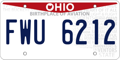 OH license plate FWU6212