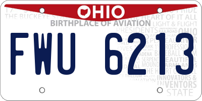 OH license plate FWU6213