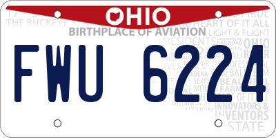 OH license plate FWU6224