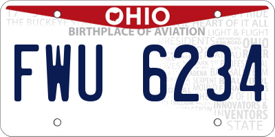 OH license plate FWU6234
