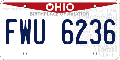 OH license plate FWU6236