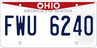 OH license plate FWU6240
