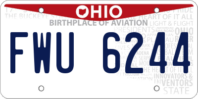 OH license plate FWU6244
