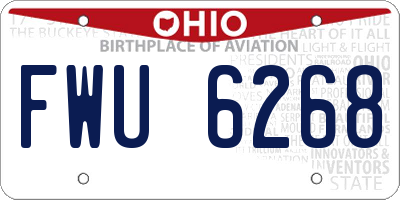 OH license plate FWU6268