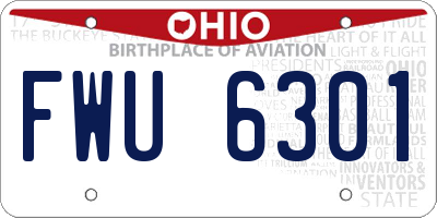 OH license plate FWU6301