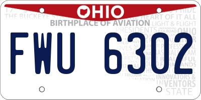 OH license plate FWU6302