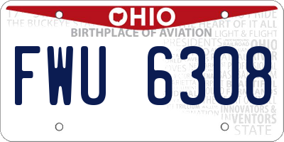 OH license plate FWU6308