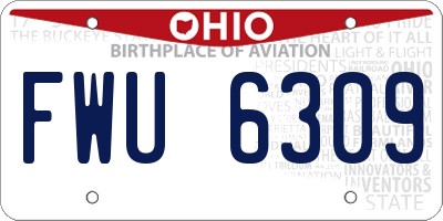 OH license plate FWU6309