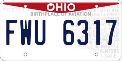 OH license plate FWU6317