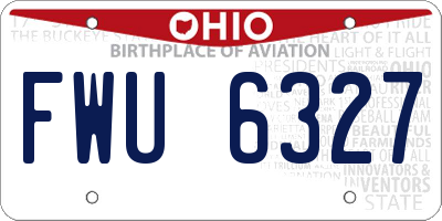 OH license plate FWU6327
