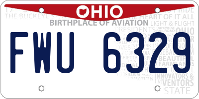 OH license plate FWU6329