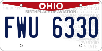 OH license plate FWU6330