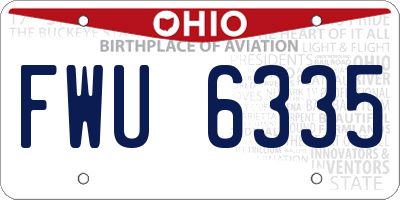 OH license plate FWU6335