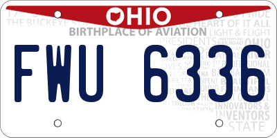 OH license plate FWU6336