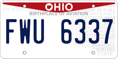 OH license plate FWU6337
