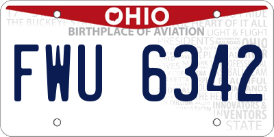 OH license plate FWU6342