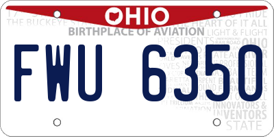 OH license plate FWU6350