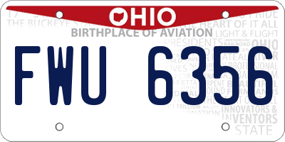 OH license plate FWU6356