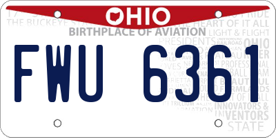 OH license plate FWU6361