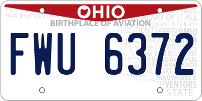 OH license plate FWU6372