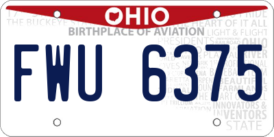 OH license plate FWU6375