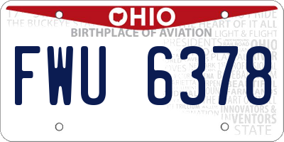 OH license plate FWU6378