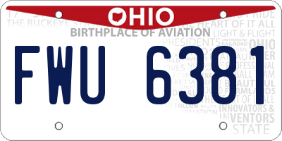 OH license plate FWU6381
