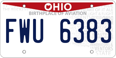 OH license plate FWU6383
