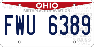 OH license plate FWU6389