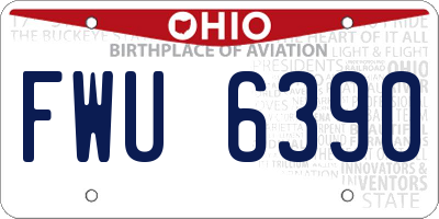 OH license plate FWU6390