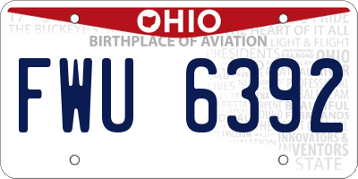 OH license plate FWU6392