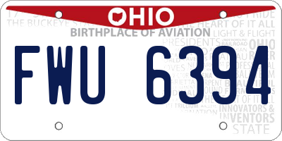OH license plate FWU6394