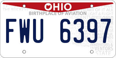 OH license plate FWU6397