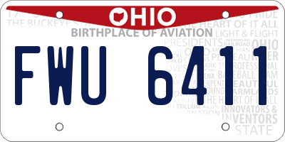 OH license plate FWU6411