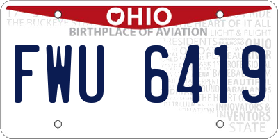 OH license plate FWU6419